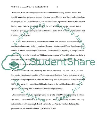 Chinas Challenge to US Hegemony