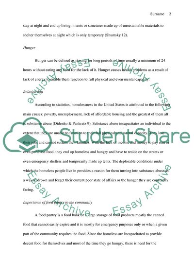 Substance Abuse, Homelessness, Hunger and How They Relate