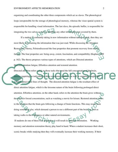 How Environment Affects Memorization