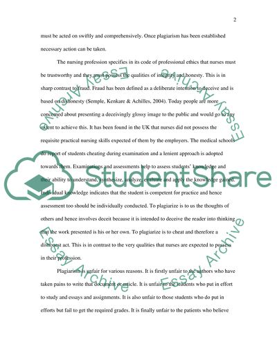 Plagiarism and Nursing