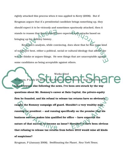 Krugman and Subjectivity