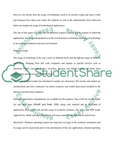 Overall Process of Learning and Usage of Technology in an Academic Institution