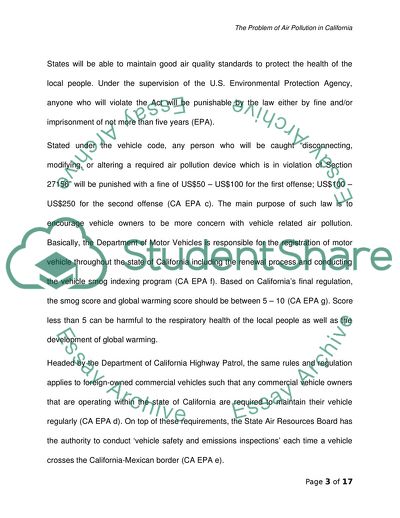 The Problem of Air Pollution in California