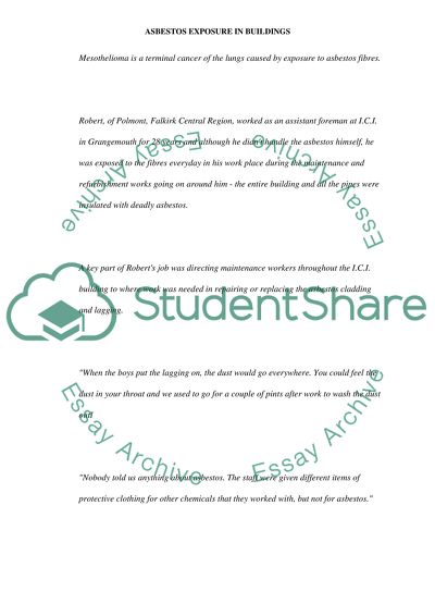 Asbestos Exposure In Buildings