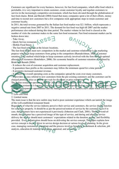 A Service Concept for the Launch of a New Low-Cost Chain of Restaurants