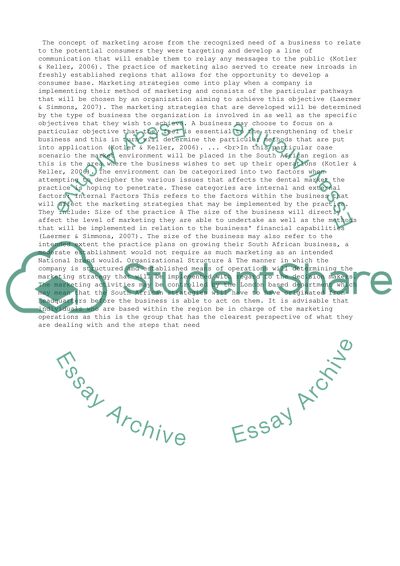 Marketing Strategies, the Market Environment