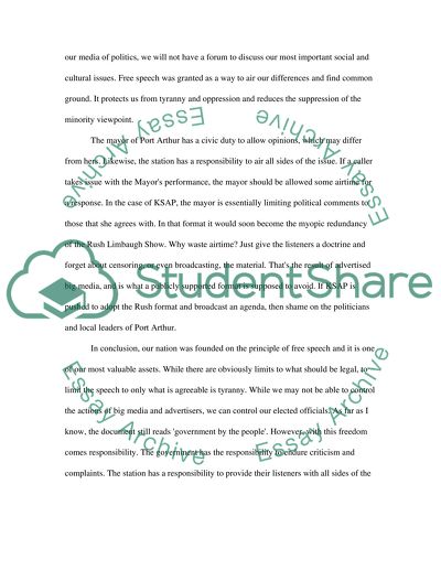 On the Limits of Free Speech