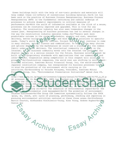 Business Process Reengineering in Construction Industry