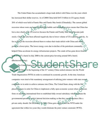 Economic Relationship between the US and China