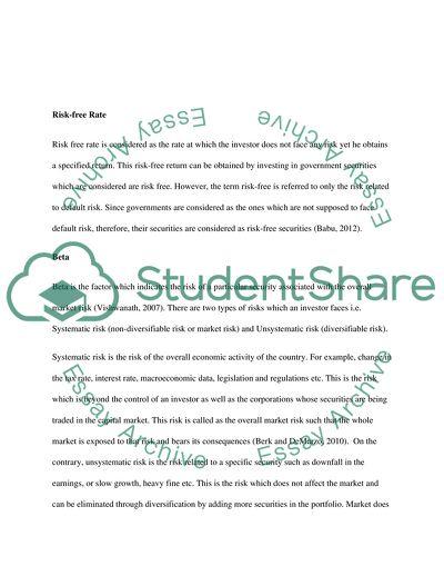 Capital Asset Pricing Model as Means of Valuing Securities and Their Risk