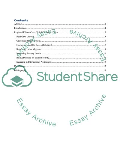 Impact of the Global Financial Crisis of 2007 on the Qatari Economy