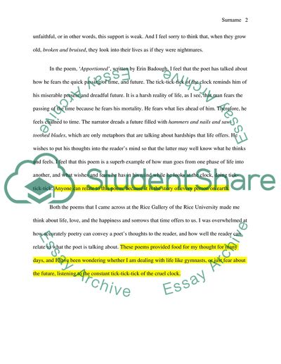 Major Reflections on Poetry