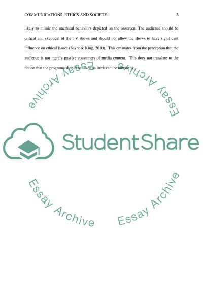 Communuication Ethics, and Society