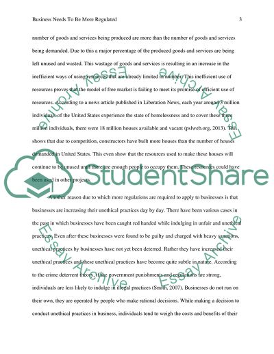 Business needs to be more regulated