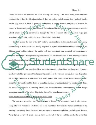 Analysis of The Jungle Book by Upton Sinclair