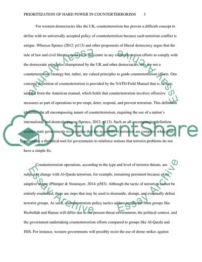 Prioritization of Hard Power in Counterterrorism