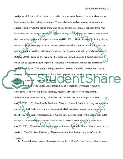 Developing Strategies For Preventing Workplace Violence/Managing The Aftermath Of Workplace Violence