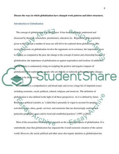 Globalization, Labor, and Working Trends