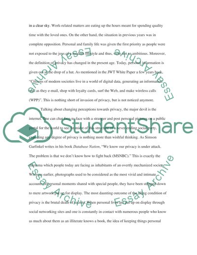 Privacy in a Digital Age