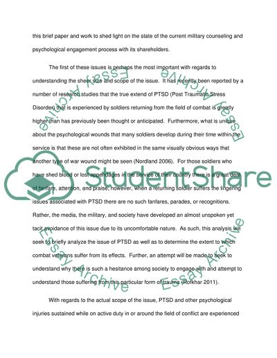 The Need for Psychological Counseling in the US Military