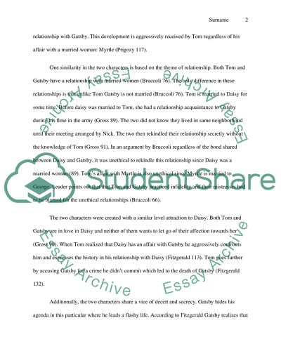 The Great Gatsby: Comparing the Characters of Tom and Gatsby