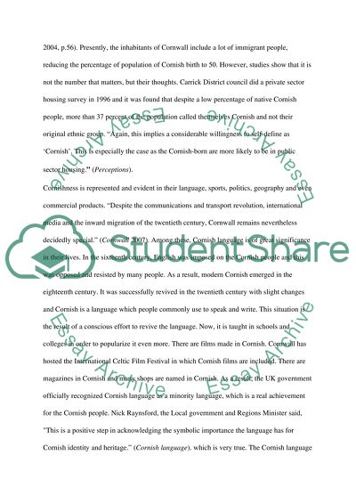 Cornish Identity Formation and Development