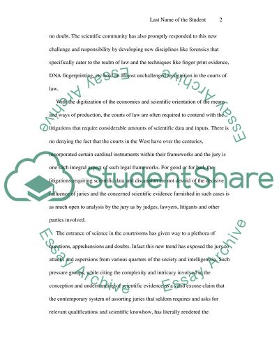 Problems of the Jury Facing Science