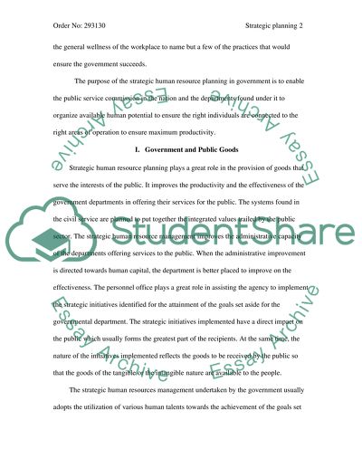 Strategic Human Resource Planning in Government: The Promise and Limitations