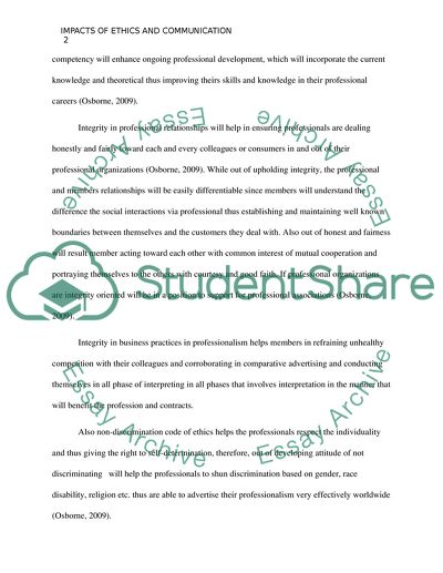 Impact of Communication and Ethics on Professional Life