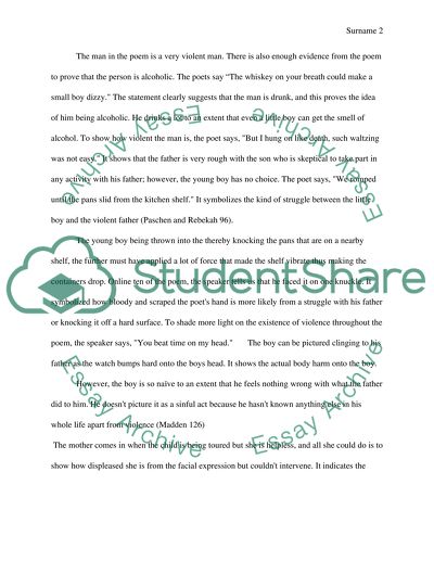 My Papas Waltz by Theodore Roethke