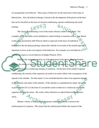 Behavior Therapy Theory