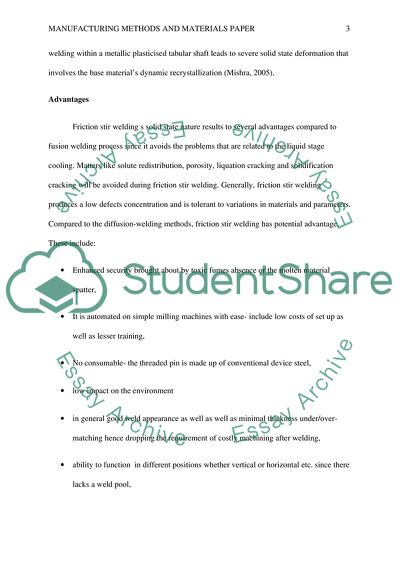Manufacturing Methods and Materials Paper