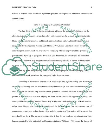 Role of the Society in Culturing a Criminal