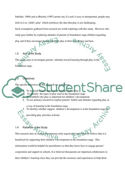 Parents Attitudes Toward Learning Through Play in the Foundation Stage