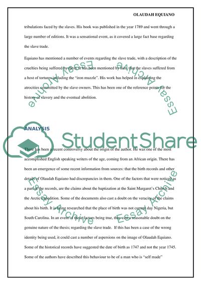 Life and Deeds of Olaudah Equiano