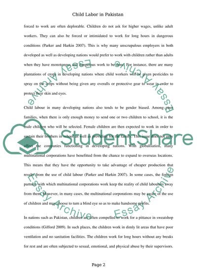 Child Labour in Pakistan