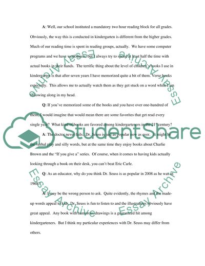 Childrens Literature Interview