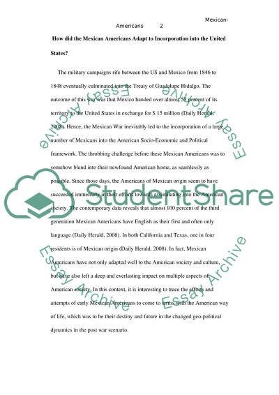 How did the Mexican-Americans Adapt to Incorporation into the United States
