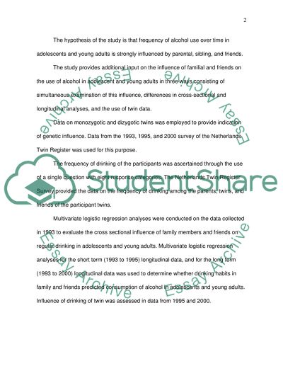 Analysis of the Original Social Psychology Research Article