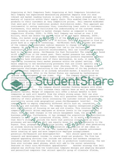 Organizing at Dell Computers