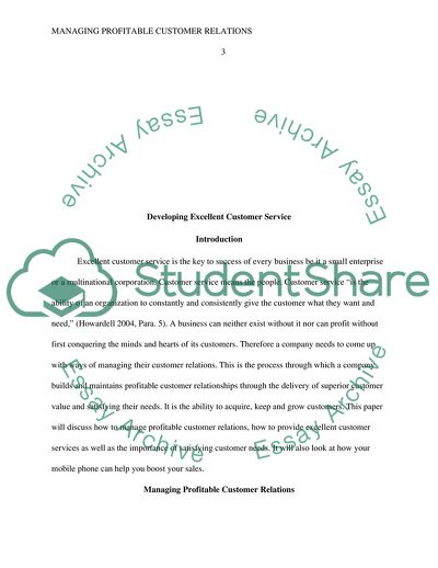 Managing Profitable Customer Relations