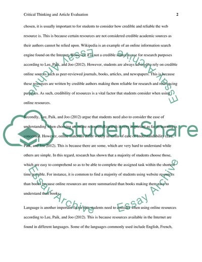 Critical Thinking and Evaluation of Article about Financial Crisis of 2007/2008 in the UK