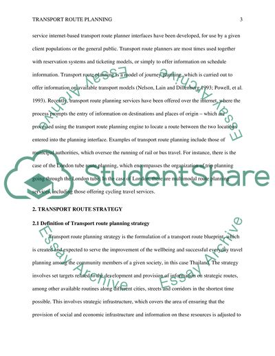 Transport Route Planning in SMEs Company in Thailand