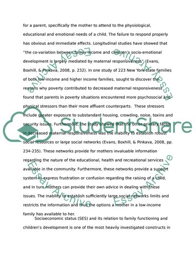 Poverty Risk Factors and Childhood Development