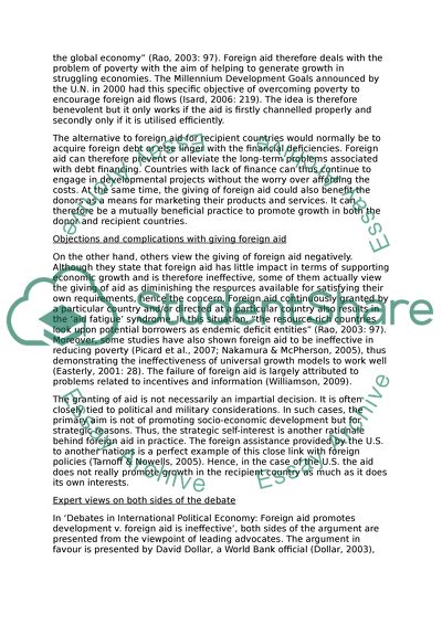 Foreign Aid: Does It Promote Growth or Is It Ineffective in Promoting Growth