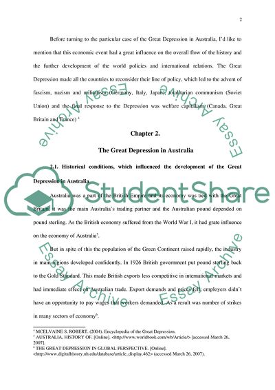 Impact of the Great Depression on Australia