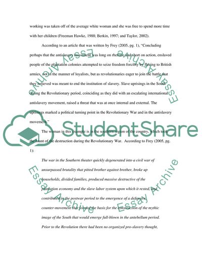 White Women Before and After the Revolutionary War