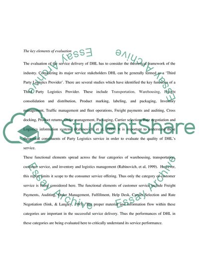 Service Offering Analysis of DHL