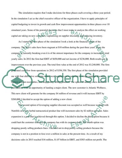 Working Capital Simulation: Managing Growth
