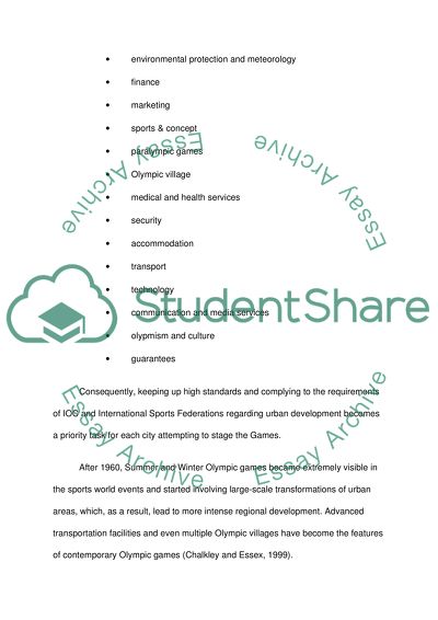 Does the Olympics Regenerate an Urban Area and Produce Lasting Benefits